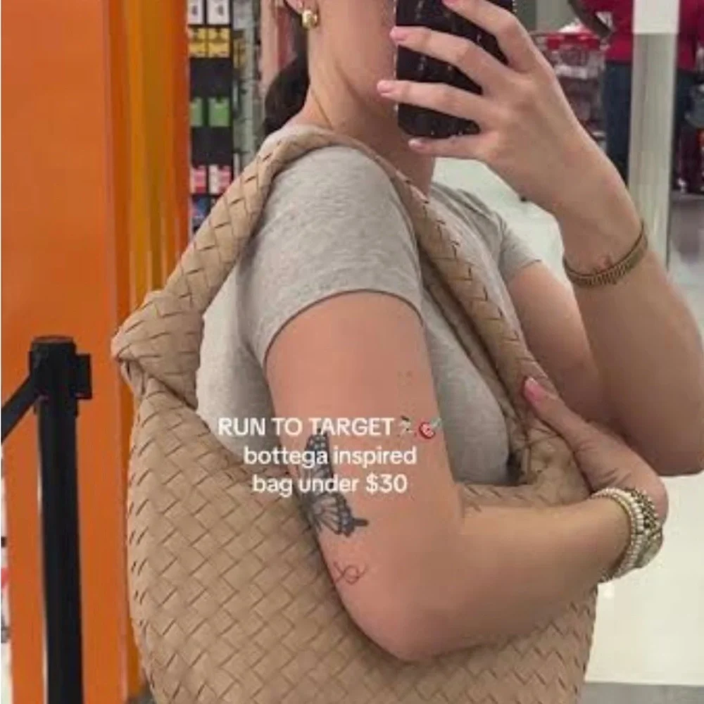 NEW Target Woven Vegan Leather orange Hobo bag